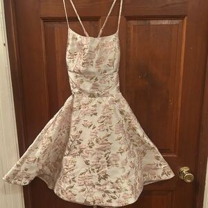 Floral Pink Homecoming Dress
